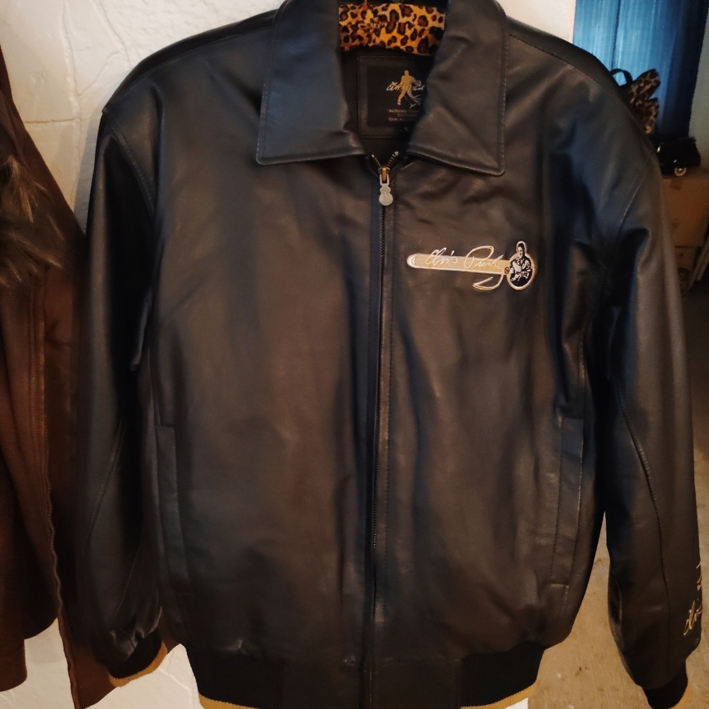 Classic Black Leather Bomber Jacket